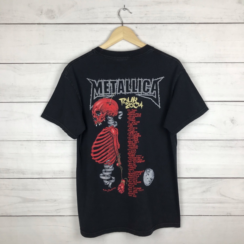 Vintage 2004 Metallica Rock Band Tour T-Shirt - Picture 2 of 5